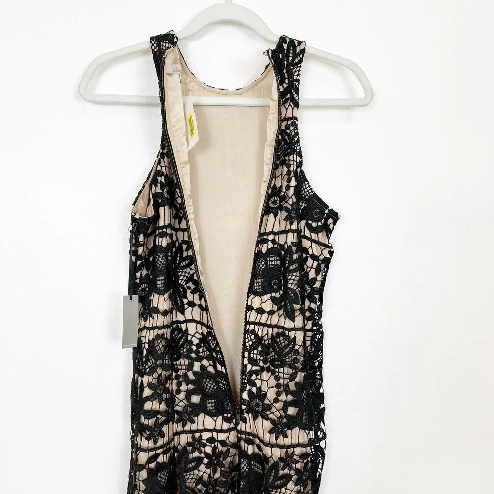 Lover's + Friends Caspian Shift Dress Black Crochet Lace Sleeveless Small NWT - Picture 9 of 14